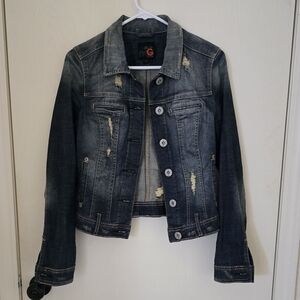 G by Guess Denim Blue Jean Jacket Womens